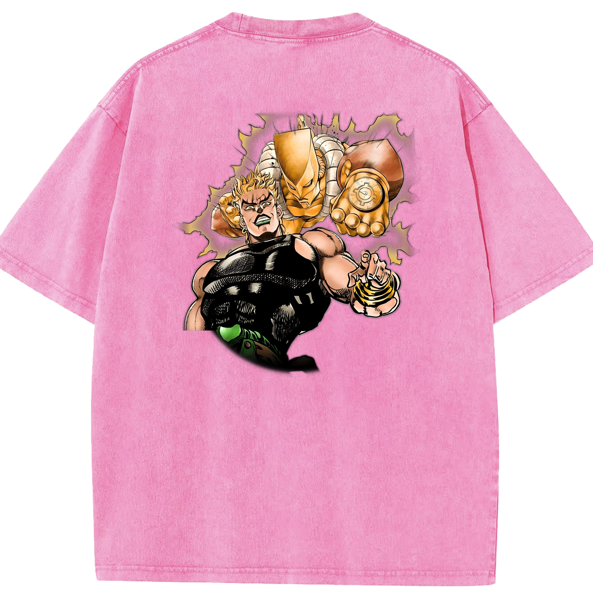 （画像用） ジョジョの奇妙な冒険 ディオ?ブランドー JoJo's Bizarre Adventure Dio Brando 綿100% ヴィンテージ風 半袖Tシャツ（背面プリント）